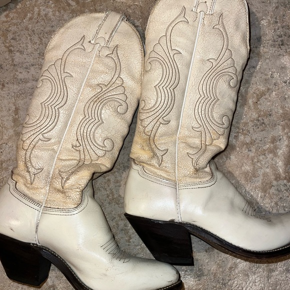 Women's Western Boots - Cream - Picture 4 of 7